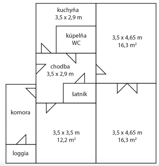príjemný 3-izbový byt v pokojnej časti